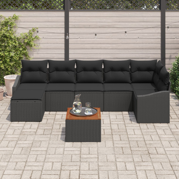 Conjunto de Sofás de Jardim 8 pcs Preto 55 x 55 x 37 cm M 3