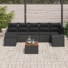 Conjunto de Sofás de Jardim 8 pcs Preto 55 x 55 x 37 cm 3