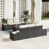 Conjunto de Sofá de Jardim 6 pcs Preto. branco 55 x 55 x 37 cm 1