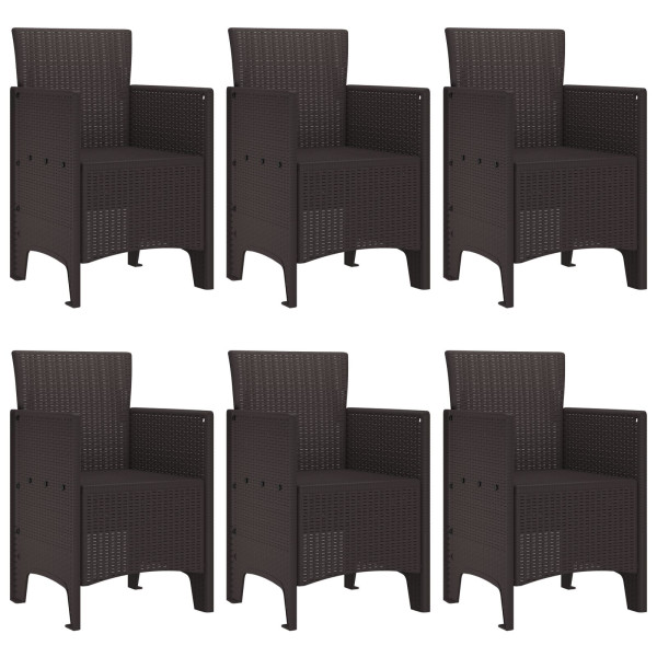 Conjunto de Jantar ao Ar Livre 7 pcs Castanho Rattan Plástico M 4