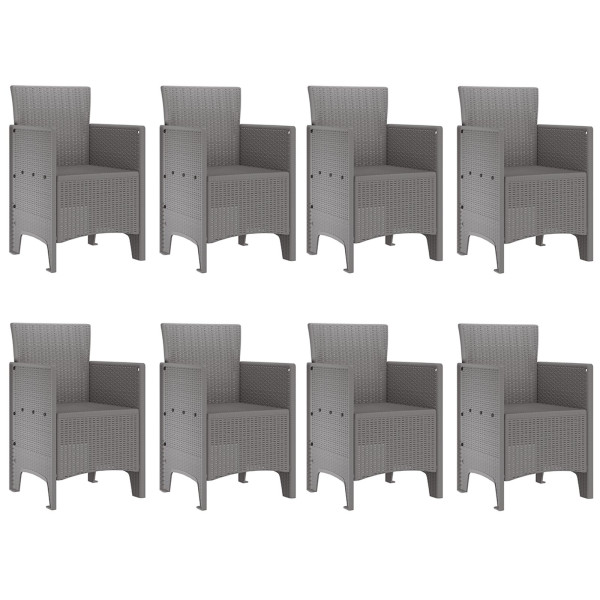 Conjunto de Jantar ao Ar Livre 9 pcs Branco 250 x 100 x 73 cm M 5