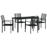 Conjunto de jantar de jardim 5 peças - Preto. PVC Rattan 2