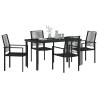 Conjunto de 5 Piezas de Comedor Jardín  Negro Rattan PVC 3