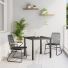 Conjunto de Comedor de Jardín  de 3 Piezas Negro Rattan de PVC 1