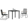 Conjunto de Comedor de Jardín  de 3 Piezas Negro Rattan de PVC 3