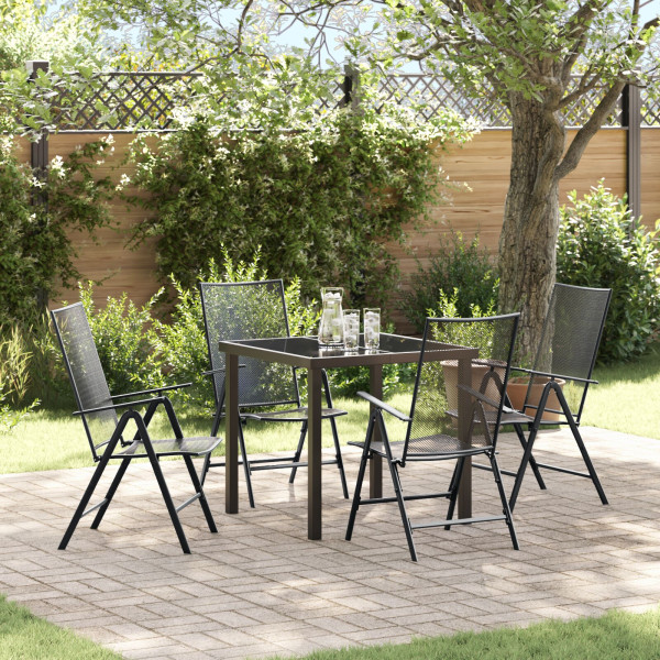 Conjunto de Comedor de Jardín de 5 Piezas  en Acero Antracita D