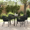 Conjunto de Jantar de Jardim com 5 Peças - Rattan Poli Preto 1