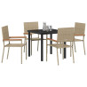 Conjunto de Comedor de Jardín  5 Piezas Beige Poliratán 3