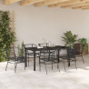 Conjunto de Jantar de Jardim com 7 Peças Preto em Rattan Sintético 4