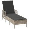 Espreguiçadeira Cinza claro Rattan PE 157 x 55 x 92 cm Dobrável 2