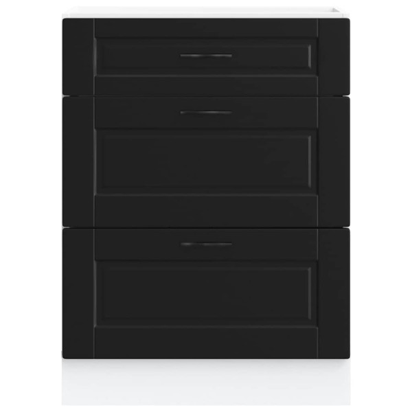 Armário base de cozinha Porto derivados de madeira preto M 4