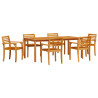 Conjunto de Mesa de Jantar 9 pcs Natural 200 x 100 x 74 cm 2