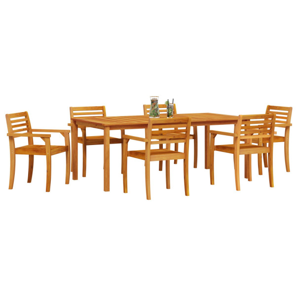 Conjunto de Comedor de Jardín de 9 Piezas de Madera Sólida de Acacia M 3