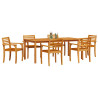 Conjunto de Comedor de Jardín de 9 Piezas de Madera Sólida de Acacia 3