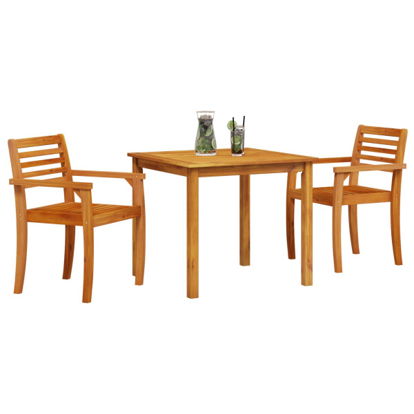 Juego de Comedor de Jardín de 3 Piezas  de Madera de Acacia M 3