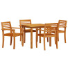 Set de Comedor de Jardín  Set de 5 Madera natural Acacia maciza 2
