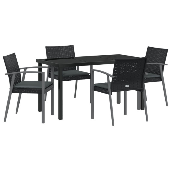 Set de 3 Negro Poliratán. acero 56.5x57x83 cm  Duradero M 2