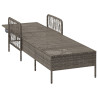 Espreguiçadeira Cinza Rattan PE 157 x 55 x 92 cm Dobrável 5