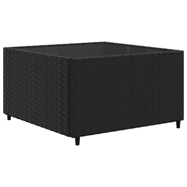 Set de muebles de jardín y cojines 7 pzas ratán sintético negro M 5