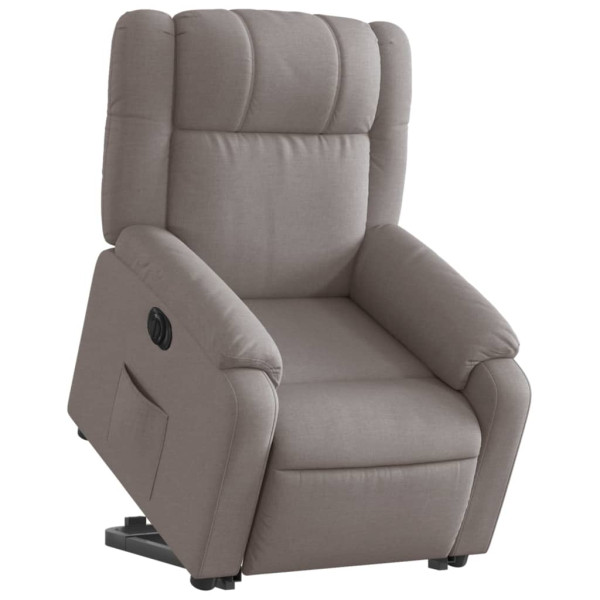 Sillón eléctrico reclinable elevable de tela gris taupe M 3