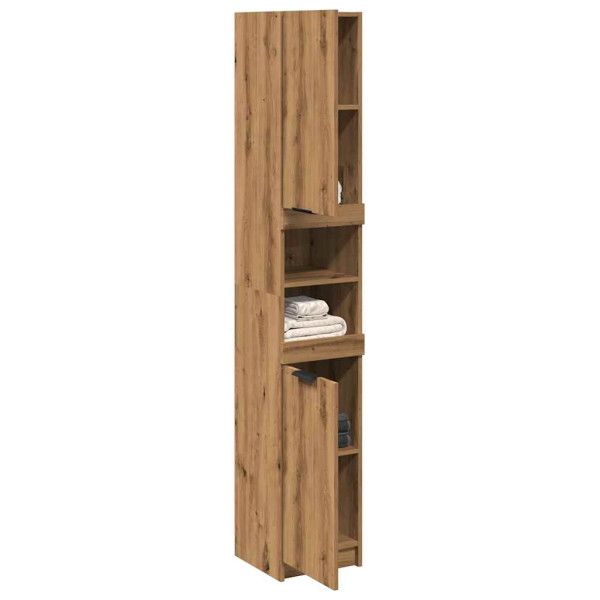Armario de baño madera ingeniería roble artisan 32x34x188.5 cm D