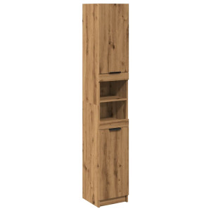 Armario de baño madera ingeniería roble artisan 32x34x188.5 cm H