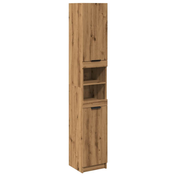 Armario de baño madera ingeniería roble artisan 32x34x188.5 cm M 2