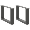 Pés para mesa de centro em forma de U. 2 peças. antracite. 50x(30-31) cm. aço 1