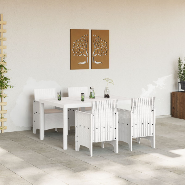 Conjunto de Jantar para Jardim 5 pcs Branco 150 x 100 x 73 cm M 3