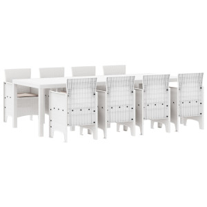 Conjunto de Jantar ao Ar Livre 9 pcs Cinzento-claro H