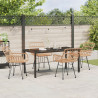 Conjunto de Jantar de Jardim 5 Peças Rattan Poly Marrom 4