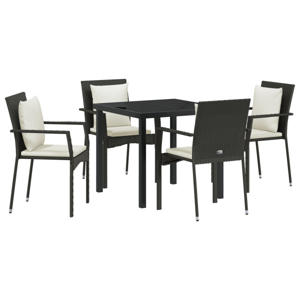 Conjunto de 4 Cadeiras de Jardim 5 pcs Preto 80 x 80 x 73 cm M 2