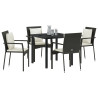 Conjunto de 4 Cadeiras de Jardim 5 pcs Preto 80 x 80 x 73 cm 3