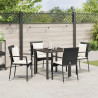 Conjunto de 4 Cadeiras de Jardim 5 pcs Preto 80 x 80 x 73 cm 4