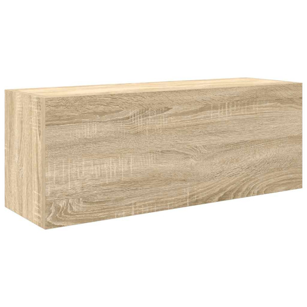 Mueble de pared baño madera ingeniería roble Sonoma 80x25x30 cm M 2