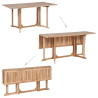 Set de comedor de jardín plegable 7 piezas madera maciza teca 2