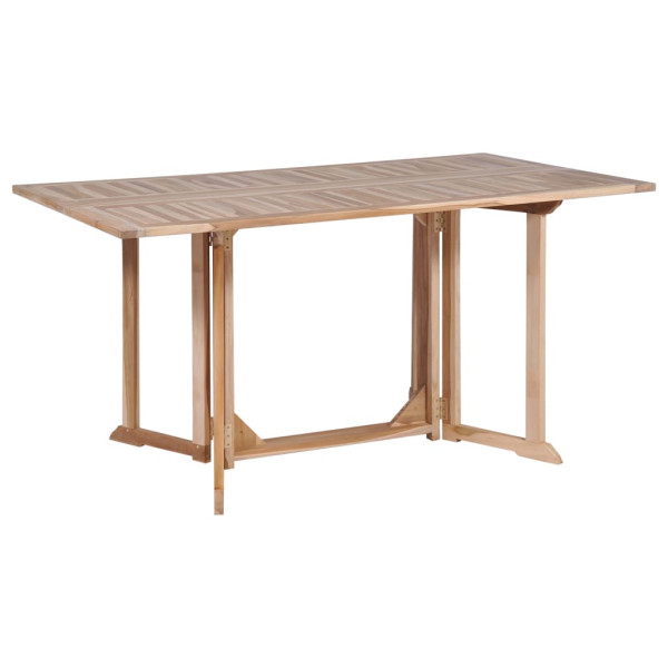Set de comedor de jardín plegable 7 piezas madera maciza teca M 3