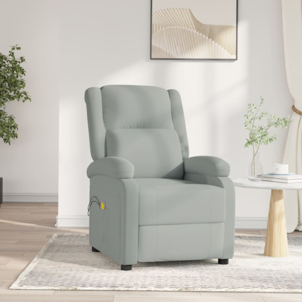 Sillón de masaje eléctrico terciopelo gris claro D