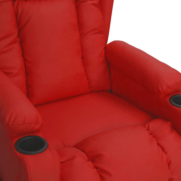 Poltrona de massagens elétrica couro artificial vermelho tinto M 5