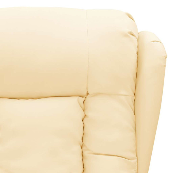 Sillón de masaje eléctrico cuero sintético crema M 5