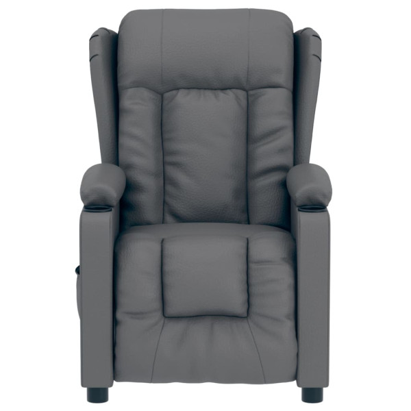 Sillón reclinable eléctrico de cuero sintético gris M 4
