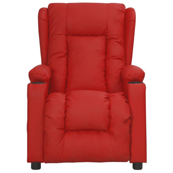 Sillón reclinable eléctrico de cuero sintético rojo tinto M 3