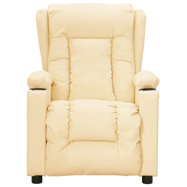 Poltrona reclinável elétrica couro artificial cor creme M 3