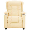 Poltrona reclinável elétrica couro artificial cor creme 3