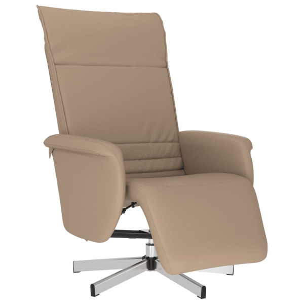 Sillón reclinable con reposapiés cuero sintético capuchino M 2