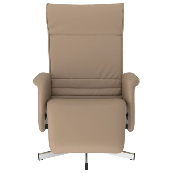 Sillón reclinable con reposapiés cuero sintético capuchino M 3