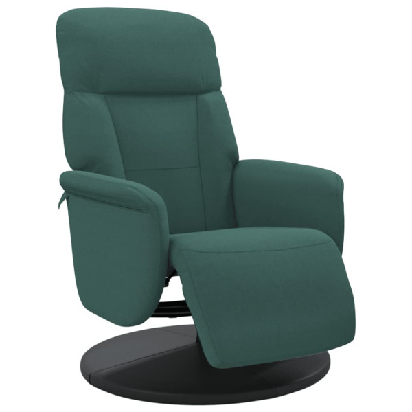 Sillón reclinable con reposapiés terciopelo verde oscuro M 2