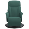 Sillón reclinable con reposapiés terciopelo verde oscuro 3