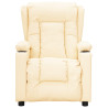 Poltrona de massagens elevatória couro artificial cor creme 3