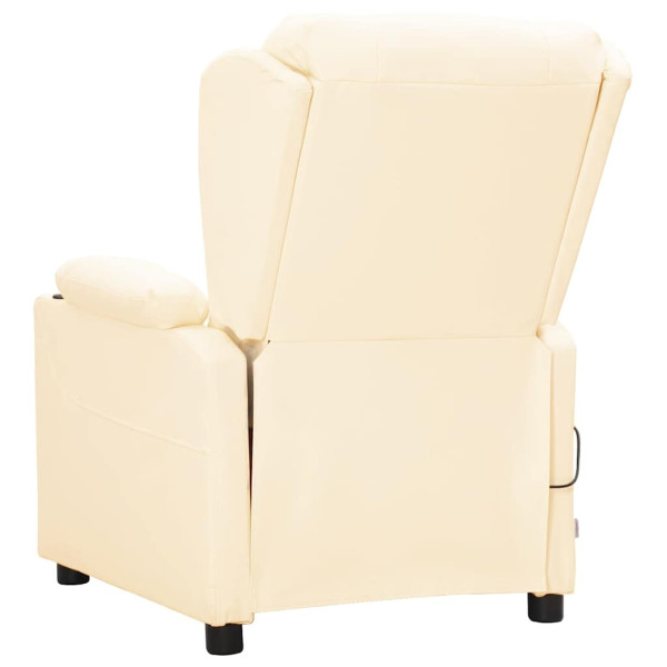 Sillón de masaje elevable cuero sintético crema M 4